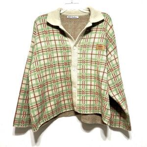 M.P Studios Cardigan Sweater Cotton Thick Knit Long Length Beige Women XL sz 3
